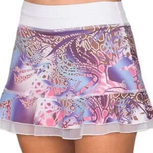 Sofiebella Women's Purple and Pink Patterned Mini Skirt
